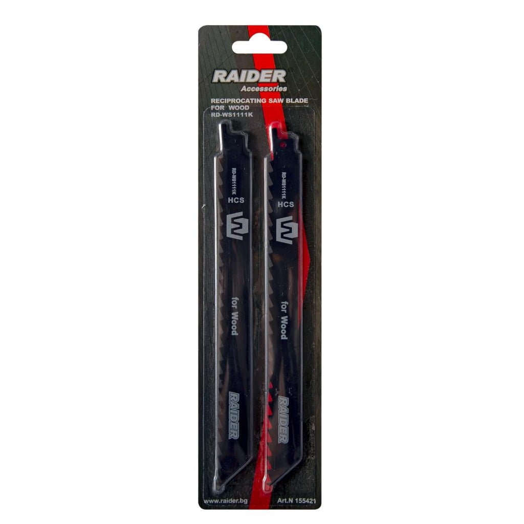 RAIDER Set 2 lame fierastrau sabie lemn 225x1.25mm RD - WS1111K Fabricat din otel carbon Potrivit pentru taierea tuturor tipurilor de lemn Raider - scule electrice si unelte profesionale - BricoMart
