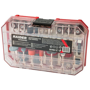 RAIDER Set 227 accesorii pentru mini polizor drept in cutie Raider - scule electrice si unelte profesionale - BricoMart