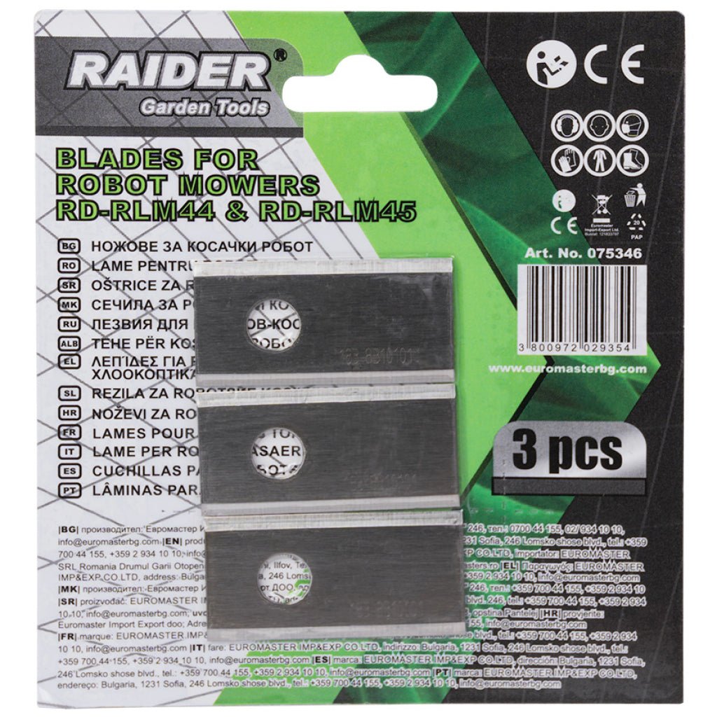 RAIDER Set 3 lame pentru robot tuns gazon RD - RLM44 & RLM45 Raider - scule electrice si unelte profesionale - BricoMart