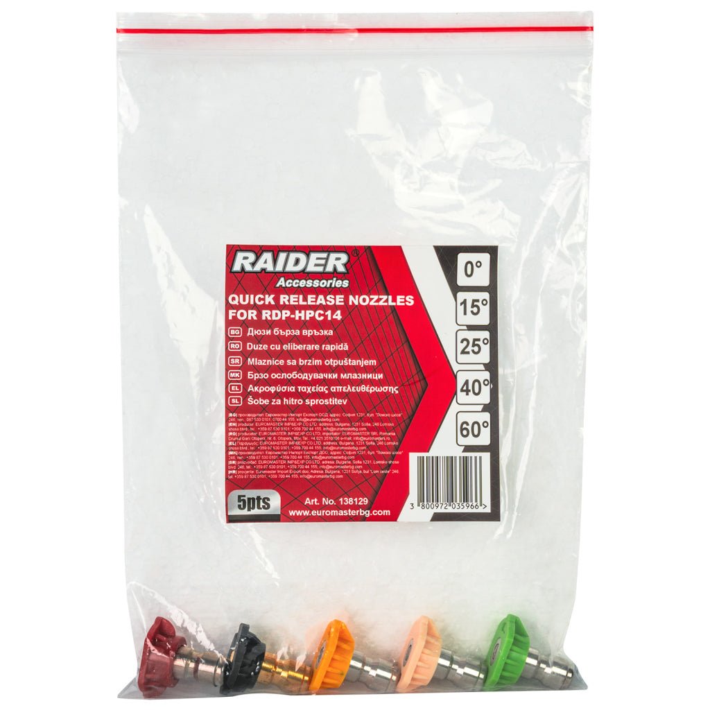 RAIDER Set 5 duze rapide 0° 15° 25° 40° 60° pentru RDP-HPC14 Raider - scule electrice si unelte profesionale - BricoMart