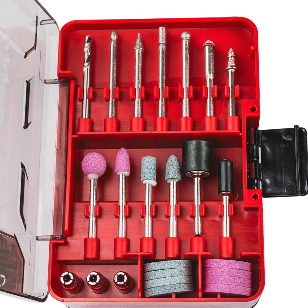 RAIDER Set 96 accesorii pentru mini polizor drept in cutie Acest set universal de 96 accesorii pentru polizor este conceput pentru a oferi funcționalitate maximă și confort în tim Raider - scule electrice si unelte profesionale - BricoMart