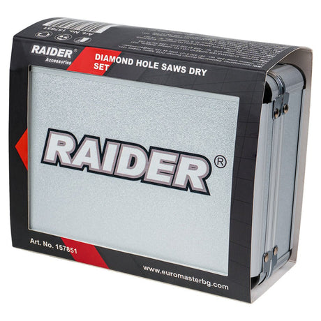 RAIDER Set de carote diamantate dry M14 Ø8 - 68mm AL Case Setul include burghie cu diametre cuprinse între 8 mm și 68 mm, oferind o mare flexibilitate în realizarea unor găuri de Raider - scule electrice si unelte profesionale - BricoMart