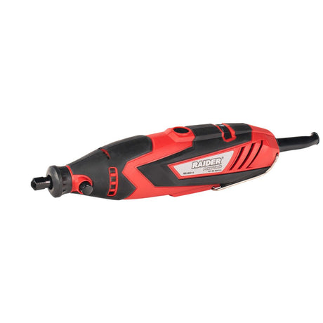 RAIDER Set mini polizor drept 135W viteza variabila 40 acc. RD - MG11 Butonul de blocare permite schimbarea rapidă și ușoară a vârfului Posibilitatea de reglare a rotațiilor în funcție de ma Raider - scule electrice si unelte profesionale - BricoMart