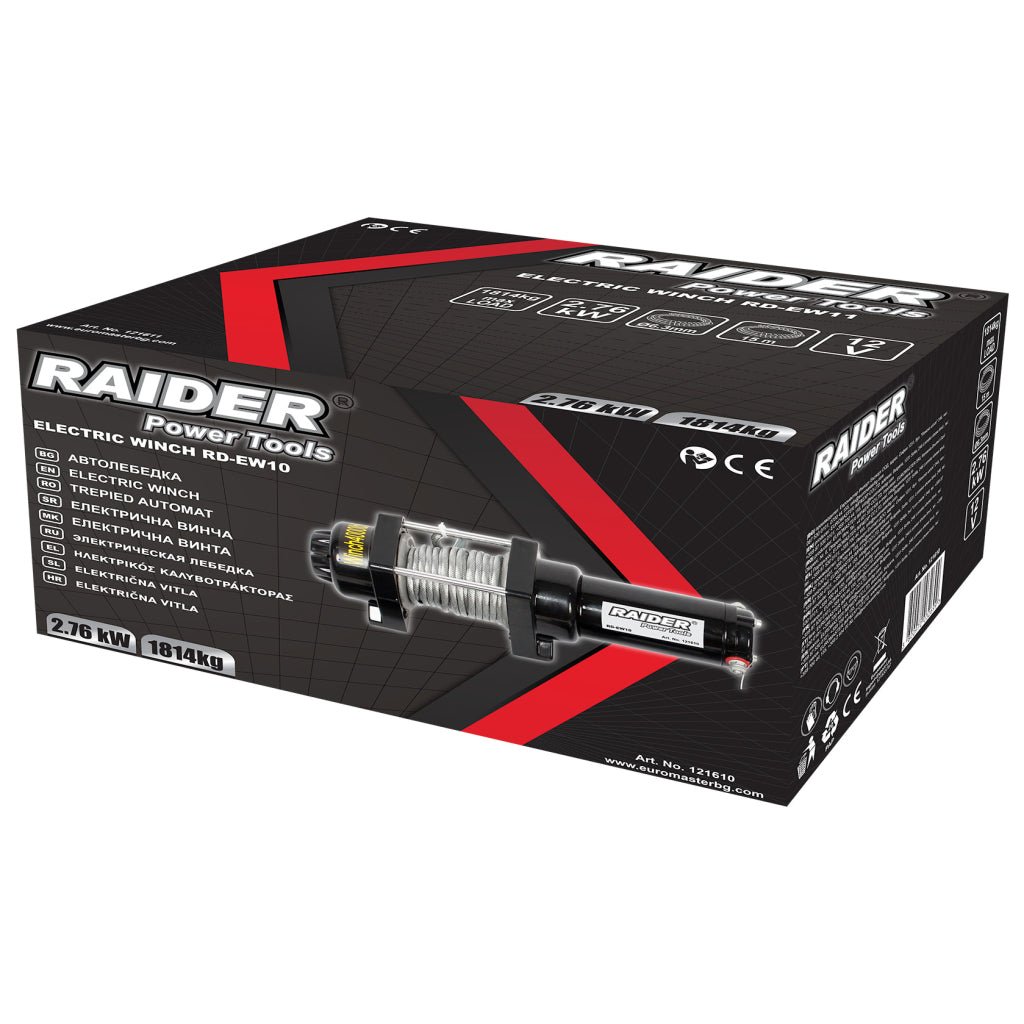 RAIDER Troliu electric 1814kg 2.76 kW Ø6.3mm 15m RD - EW10 Troliull RD - EW10 pentru mașini este un dispozitiv de înaltă performanță, special conceput pentru remorcarea sarcinilor g Raider - scule electrice si unelte profesionale - BricoMart