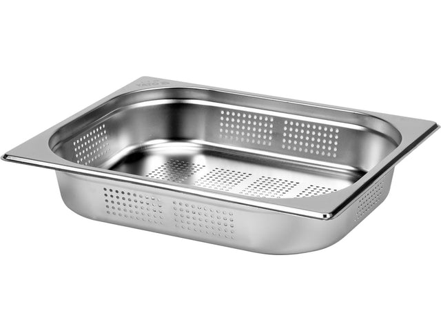 RECIPIENT PERFORAT GN1/2, OTEL INOXIDABIL, 65MM, 3.5L Yato YG - 00355 - Gastronoame perforate GN, rezistent Yato - scule electrice si unelte profesionale - BricoMart