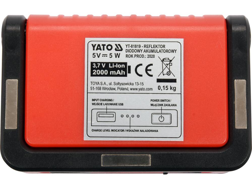 REFLECTOR PORTABIL, 5W, YATO YT-81819 LED COB, 300LM YATO - scule electrice si unelte profesionale - BricoMart