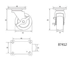 ROATA PIVOTANTA CU VOREL 87412 FRANA,POLIPROPILENA, 50MM VOREL - scule electrice si unelte profesionale - BricoMart