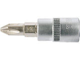 KERESZTFARÓ PH2, YATO YT-04412 1/4"-OS ÁTALAKÍTÓVAL, 37MM 