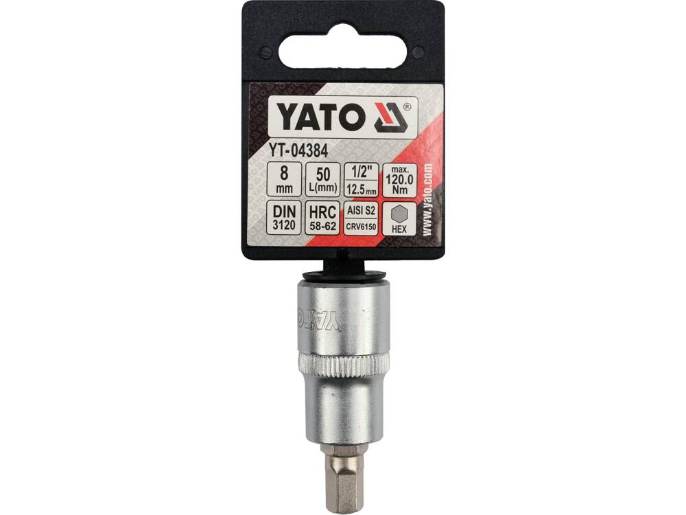 HATSZÖGŰ FEJ 8 YATO YT-04384, 1/2 ADAPTERREL, 55MM 