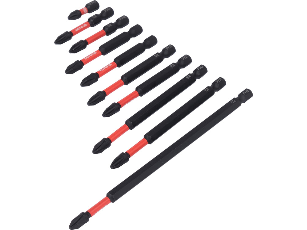 Biti de impact YATO YT-78073, 1/4" PH2, 10 buc. - imagine 2