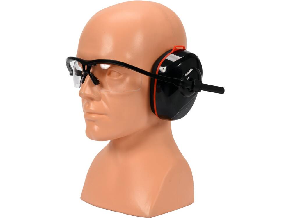 CASTI ANTIFONICE, CU YATO YT-74636 OCHELARI PROTECTIE INTEGRATI, LENTILA TRANSPARENTA
