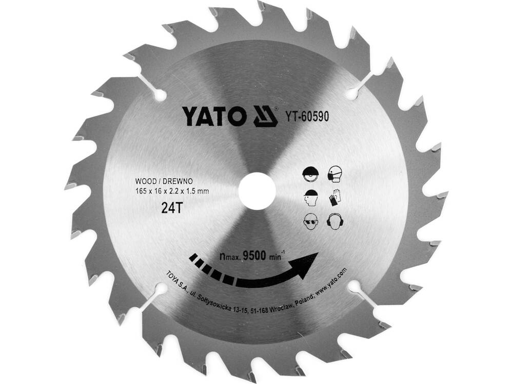 YATO YT-60590 KÖR TÁRCSA FA 165X24TX16MM 