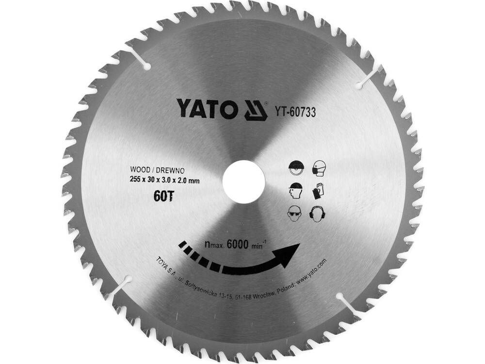 YATO YT-60733 KÖR TÁRCSA FA 255X60TX30MM 