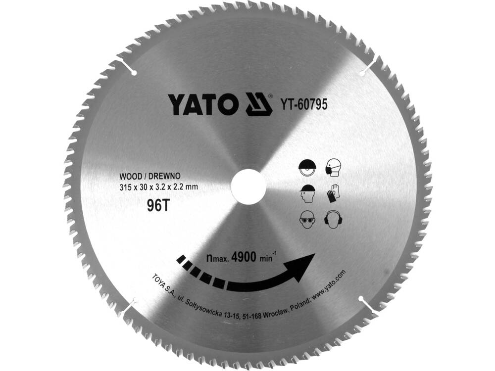 KÖR TÁRCSA YATO YT-60795 FA 315X96TX30MM 