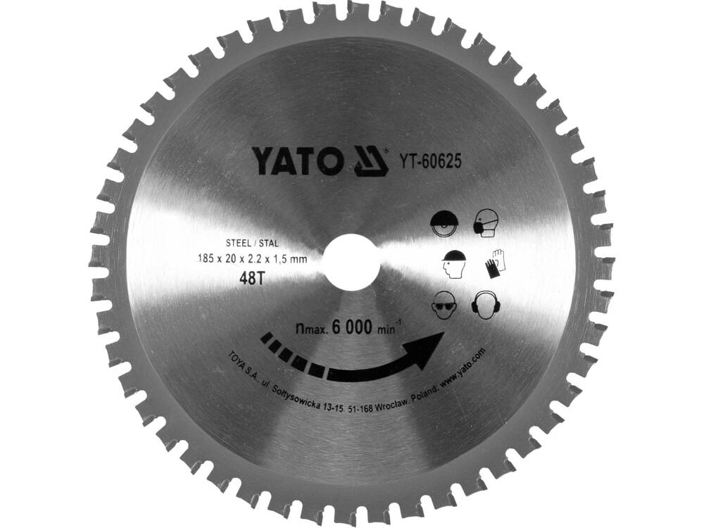 KÖRKÁRCSA VIDIA YATO YT-60625 FÉMHEZ 185/48T 20MM 