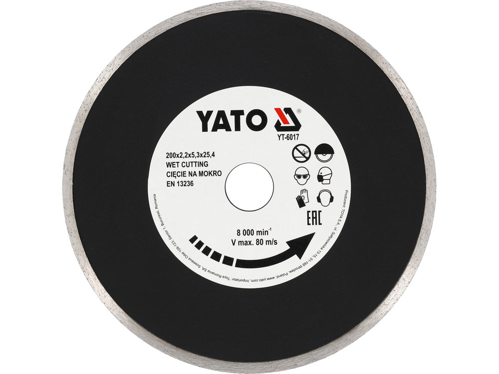 FOLYAMATOS GYÉMÁNTKORONG YATO YT-6017 200X25.4X2.2MM 