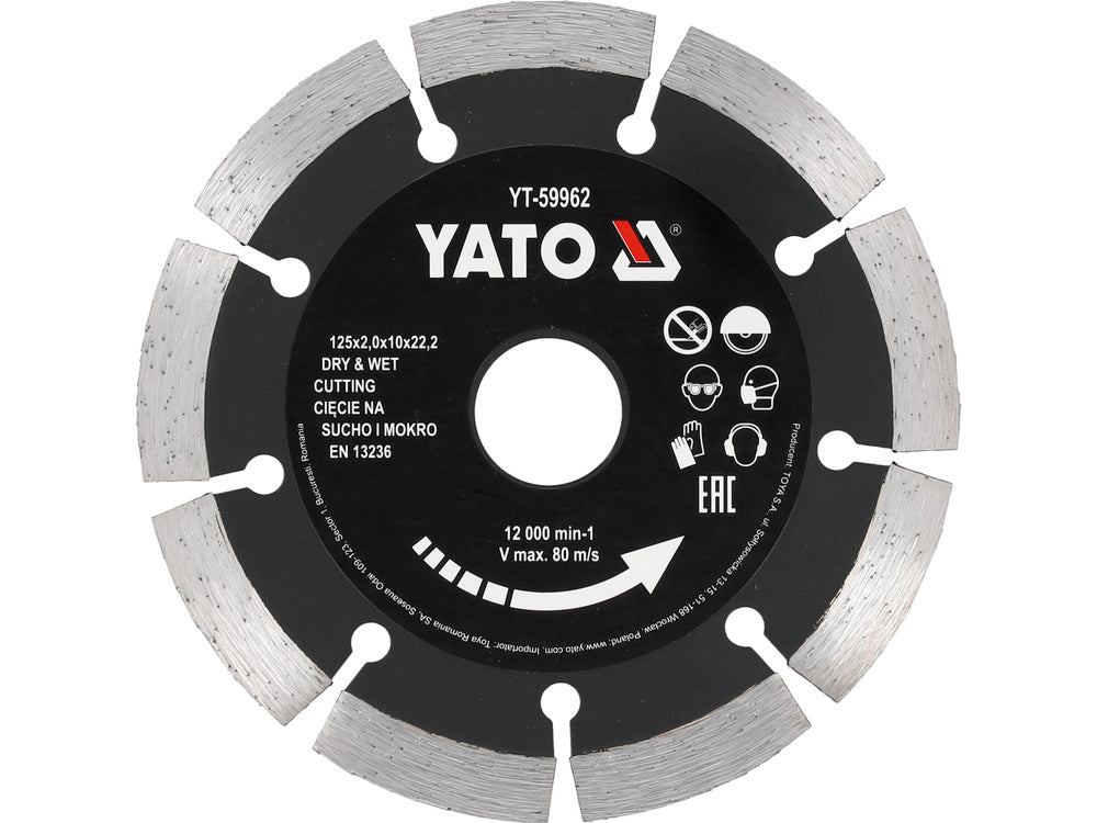 SZEGMENTES GYÉMÁNT TÁRCSA, YATO YT-59962 125X22.2X2MM 