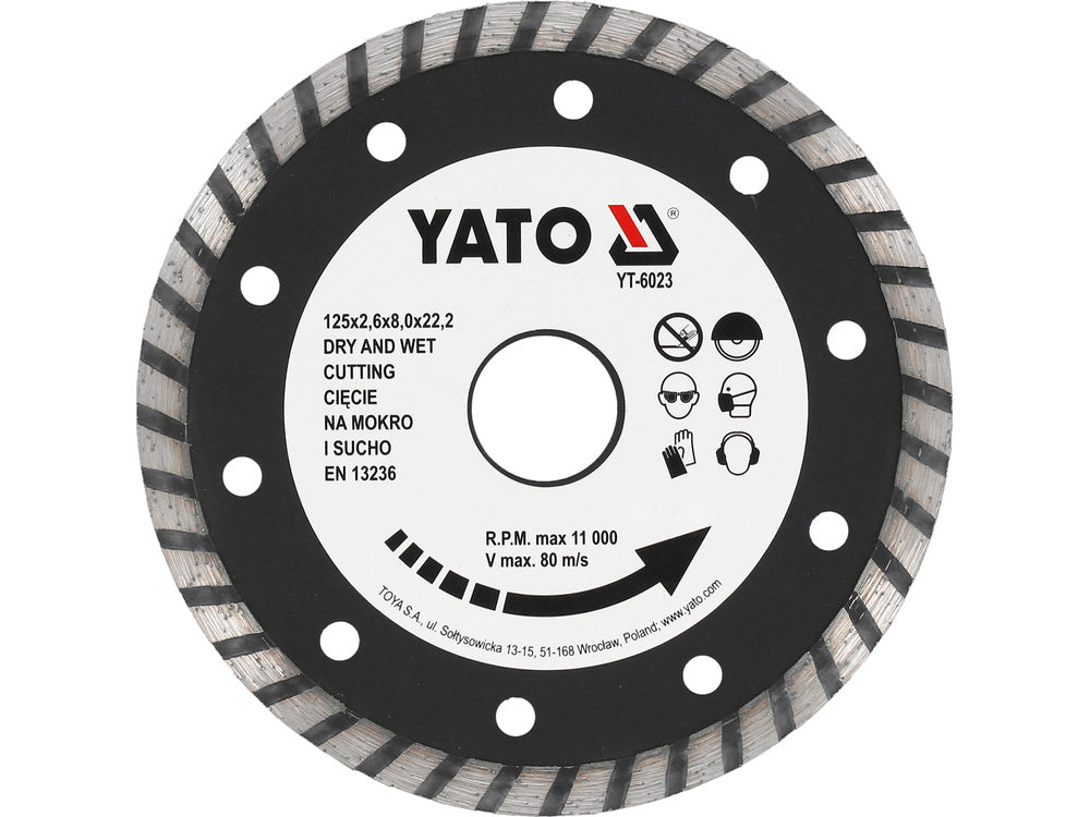 GYÉMÁNT TÁRCSA TURBÓ YATO YT-6023 125MM 
