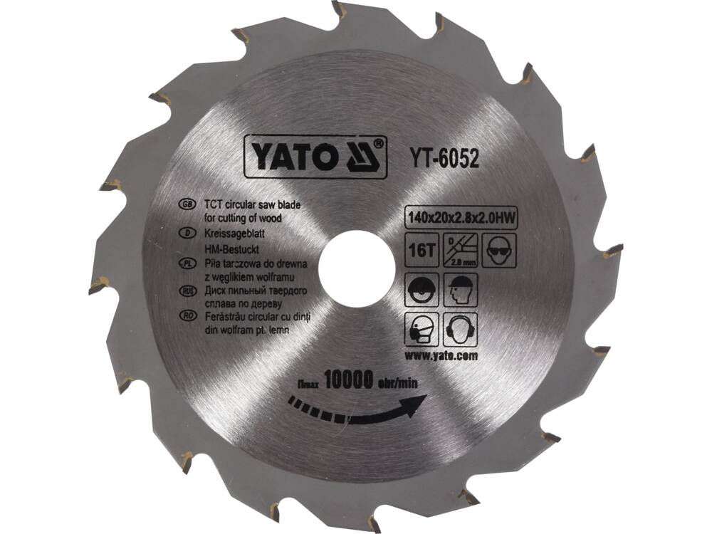 WOLFRAM FŰRÉSZKORONG YATO YT-6052 FÁHOZ 140X16TX20MM 