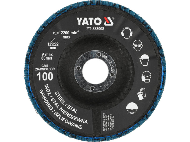 Disc pentru slefuit P100 YATO YT-833008, 125 mm