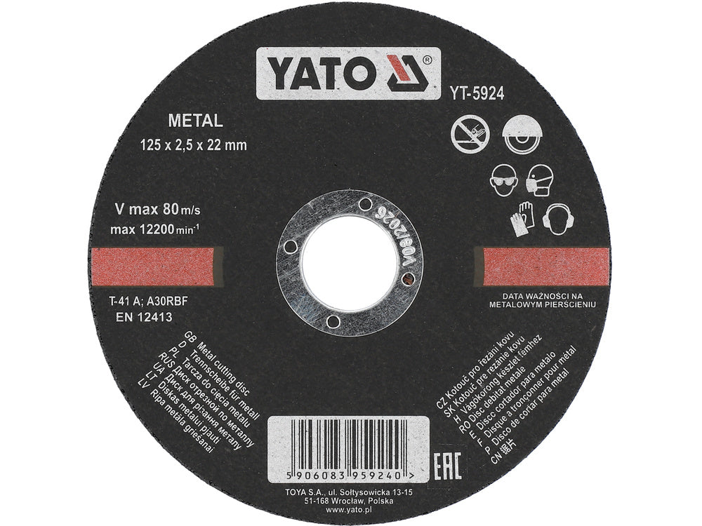 FÉMVÁGÓ KORONG YATO YT-5924 125X2.5X22MM 