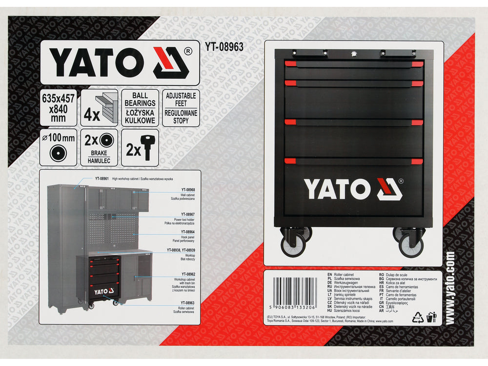 Dulap de scule cu 4 sertare YATO YT-08963 - imagine 6