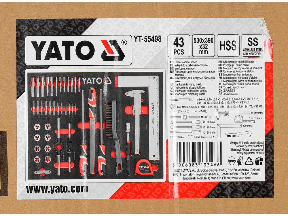 Insertie dulap de scule 43 piese YATO YT-55498 - imagine 2