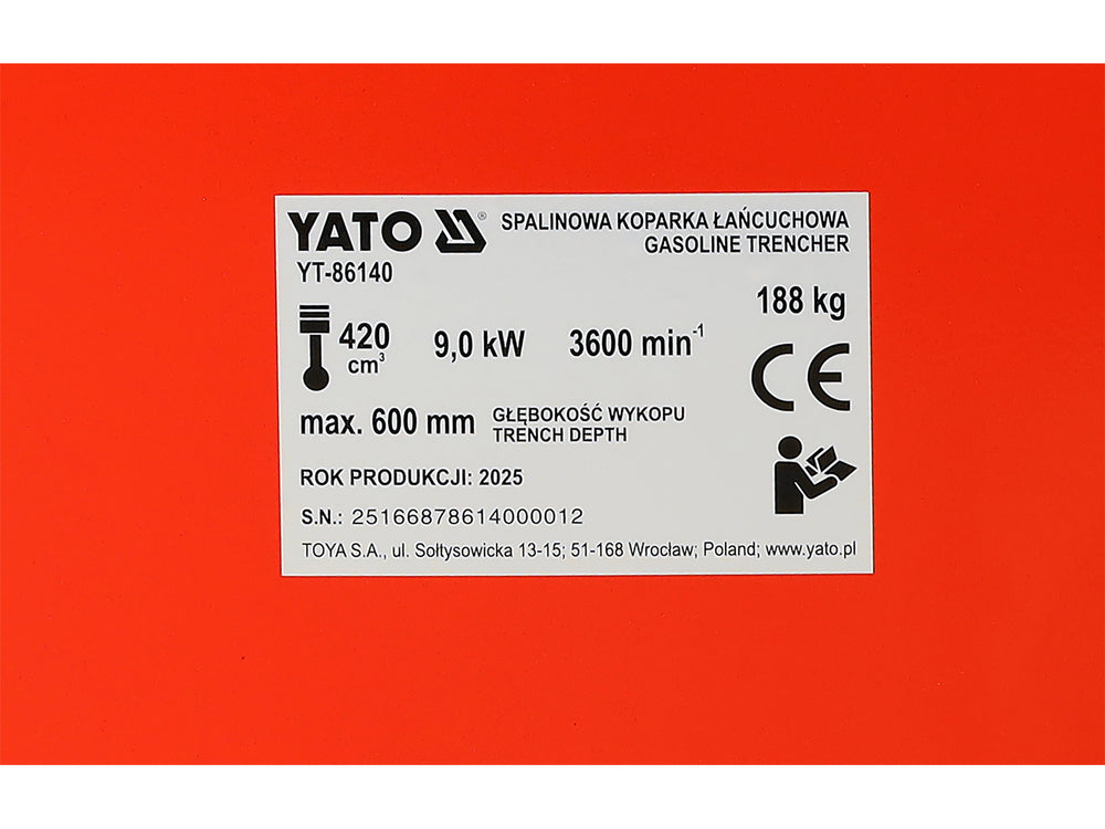 Masina de sapat pe benzina Yato YT-86140 , 420CC , Motor Loncin 4 timpi , 27 dinti