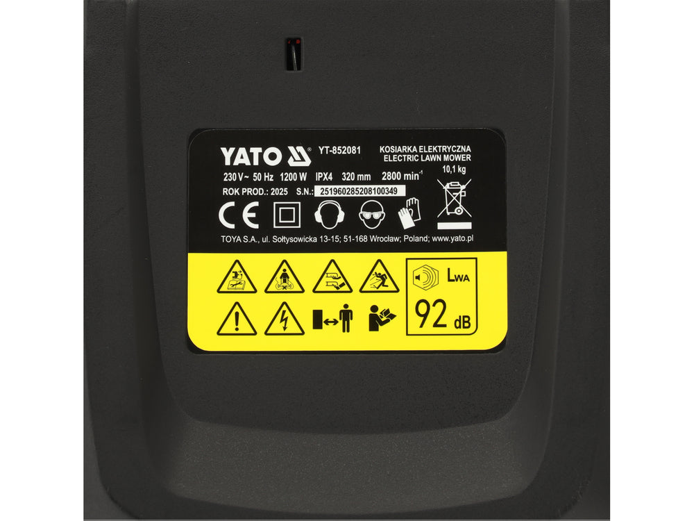 Masina de tuns iarba electrica YATO YT-852081, 1200 W - imagine 12