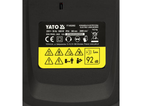 Masina de tuns iarba electrica YATO YT-852082, 1600 W - imagine 14
