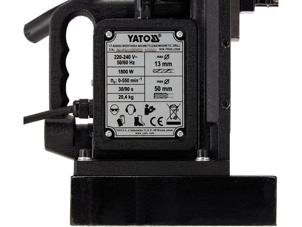 Masina gaurit cu talpa magnetica YATO YT-820502, 1400 W - imagine 9