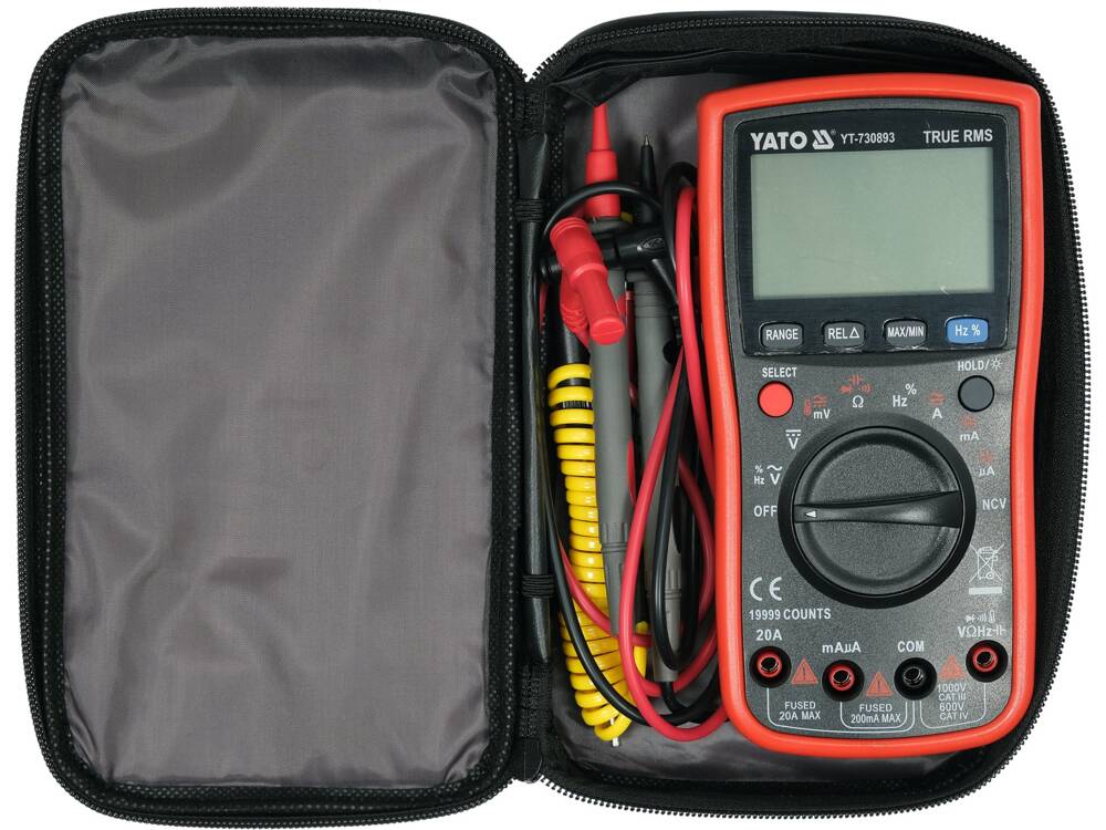 MULTIMETRU CU FUNCTIA YATO YT-730893 TRUE RMS, ECRAN LCD 19999