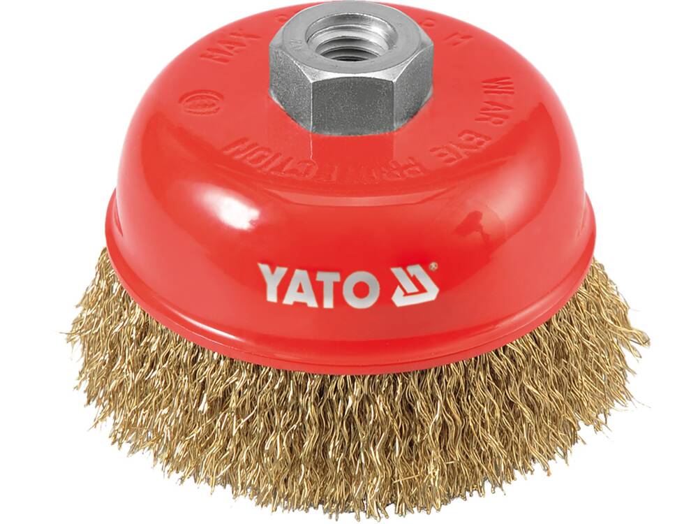 CSÉSZEKEFE 100MM, YATO YT-4766 M14 RÖGZÍTÉS, RÉZ BEVONATÚ DRÓT 