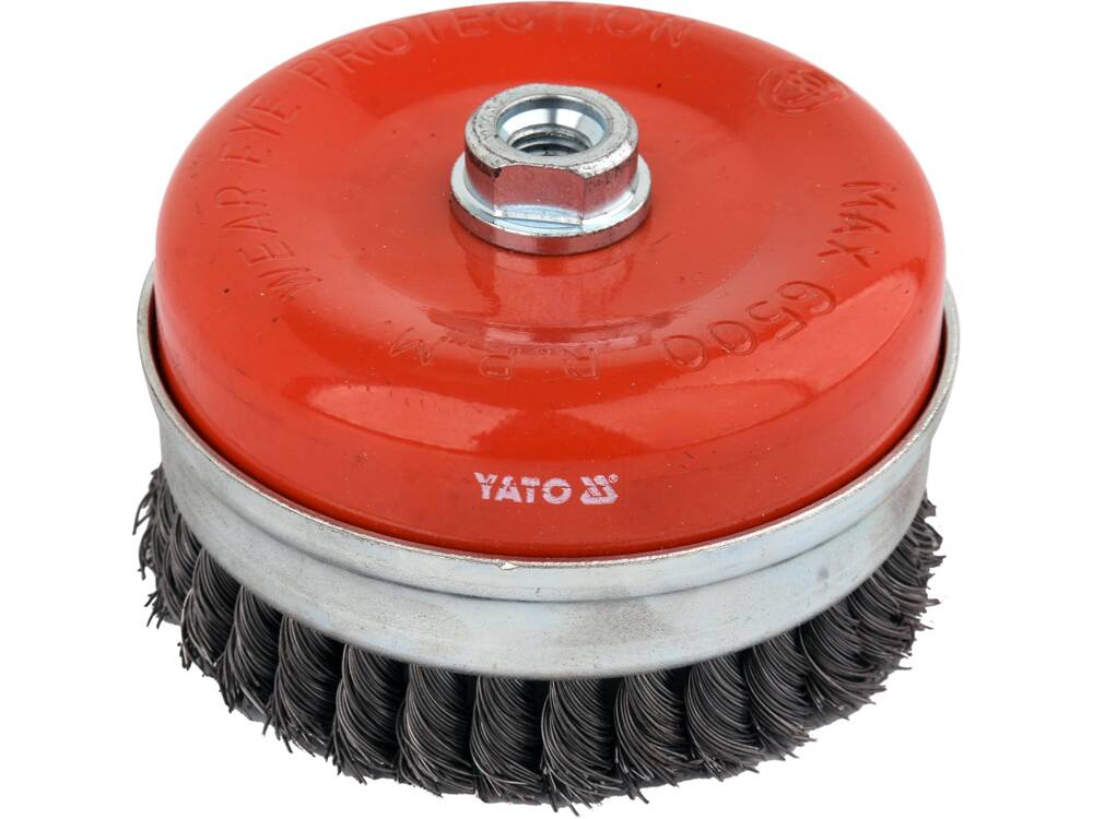 125 MM-ES CSÉSZEKEFE, YATO YT-47691 M14 RÖGZÍTÉSSEL, ROZSDAMENTES ACÉL SZÁLAKKAL 
