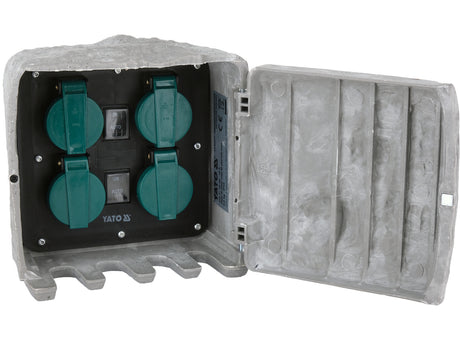 Priza de gradina imitatie piatra YATO YT-81271, IP44, 4 x 230 V mod auto/manual