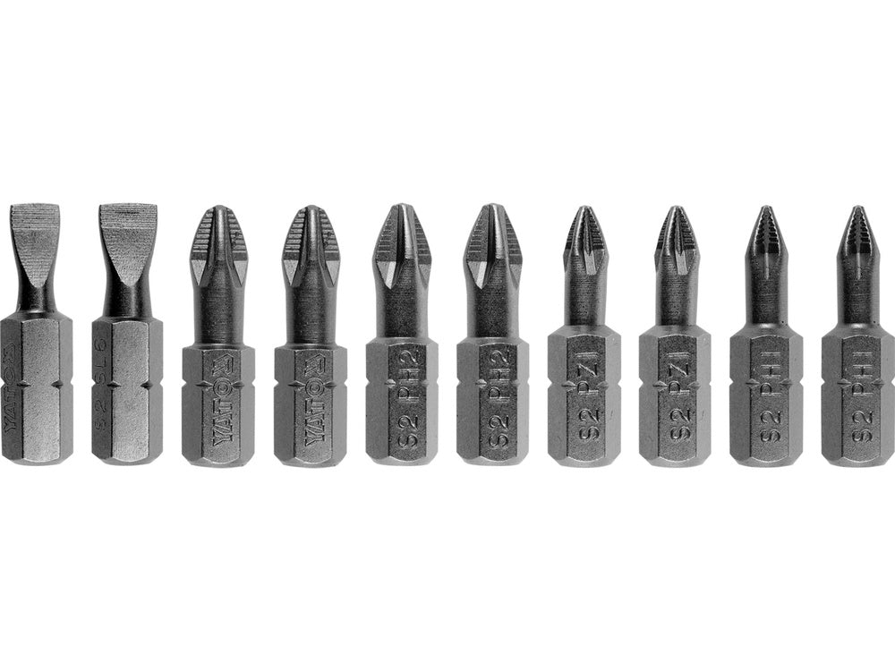 KÉSZLET 10 BITES YATO YT-04822 PH1,2, PZ1,2 1/4 25MM 