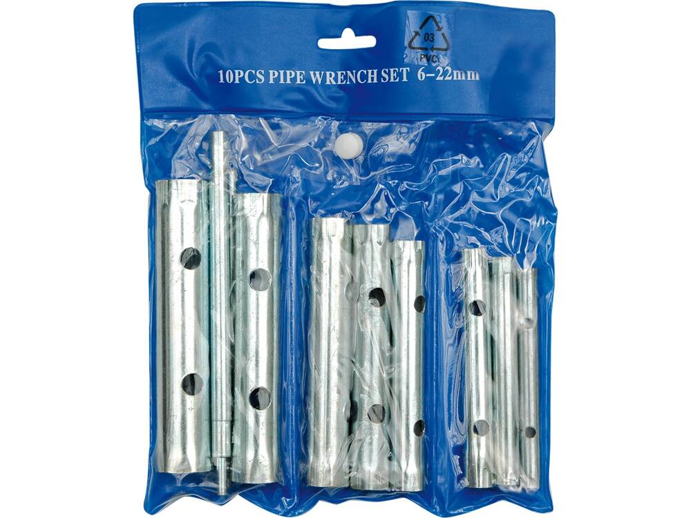 10 darabos névtelen csőkulcs készlet 52900 6-22 mm 