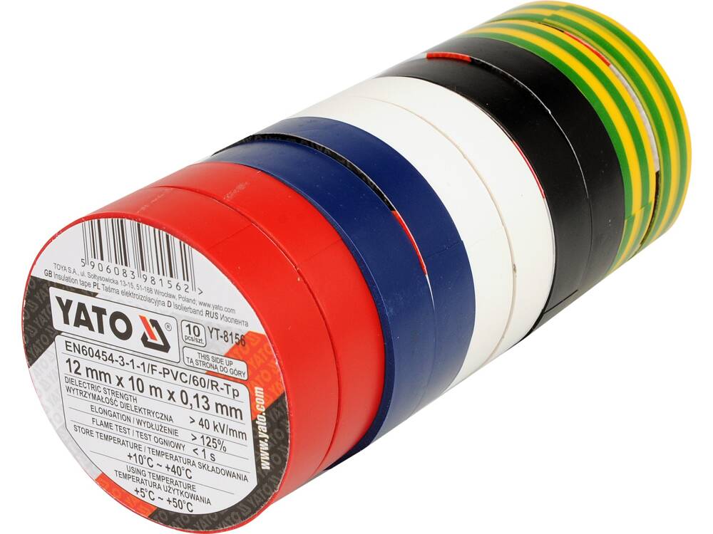 SET 10BUC.BANDA IZOLATOARE YATO YT-8156 PVC19MM X12M