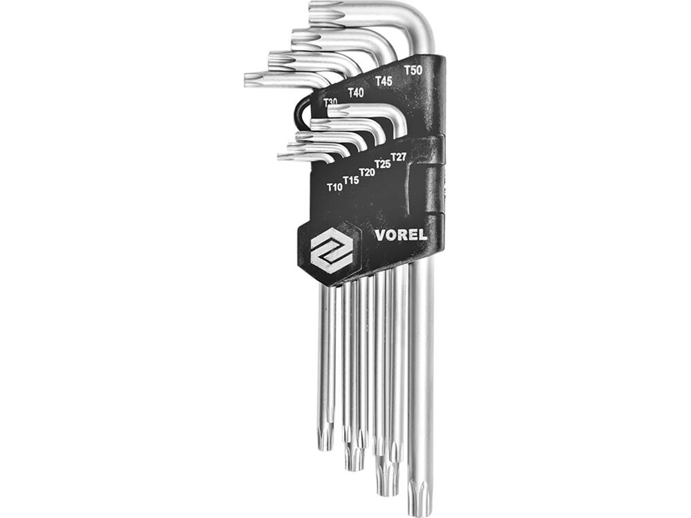 9 db-os VOREL 56478 TORX kulcskészlet 9 db-os T10-T50 