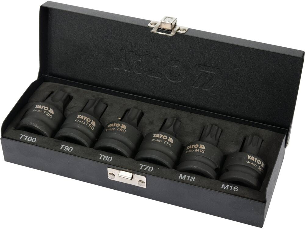 SET BITI TORX YATO YT-10653 / SPLINE, 6 BUC, 3/4