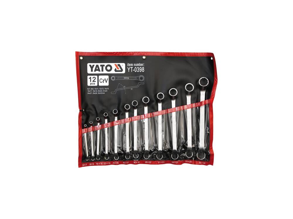 YATO YT-0398 GYŰRŰKULCS KÉSZLET KÖNYÖKKEL 6-32MM, 12 RÉSZES 