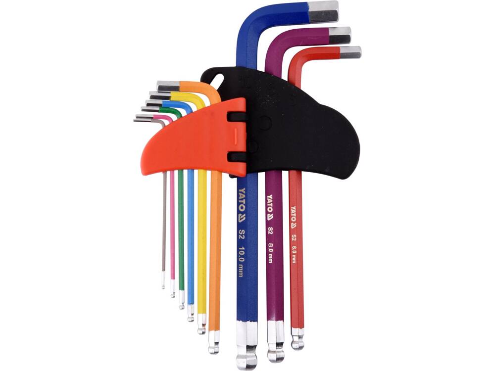 HATSZÖGŰ VILLÁSKULCS KÉSZLET, YATO YT-05632 GOLYÓS 1,5-10 MM, 9 DB 