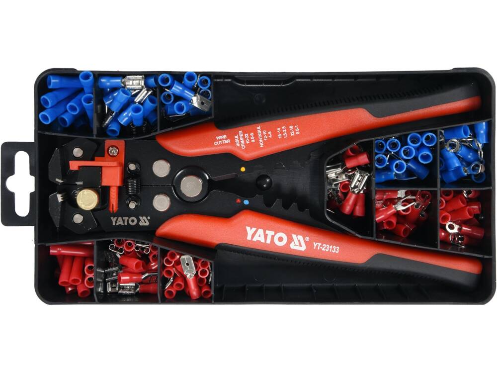 SET CONECTORI IZOLATI YATO YT-23133 + CLESTE MULTIFUNCTIONAL, 191 PIESE