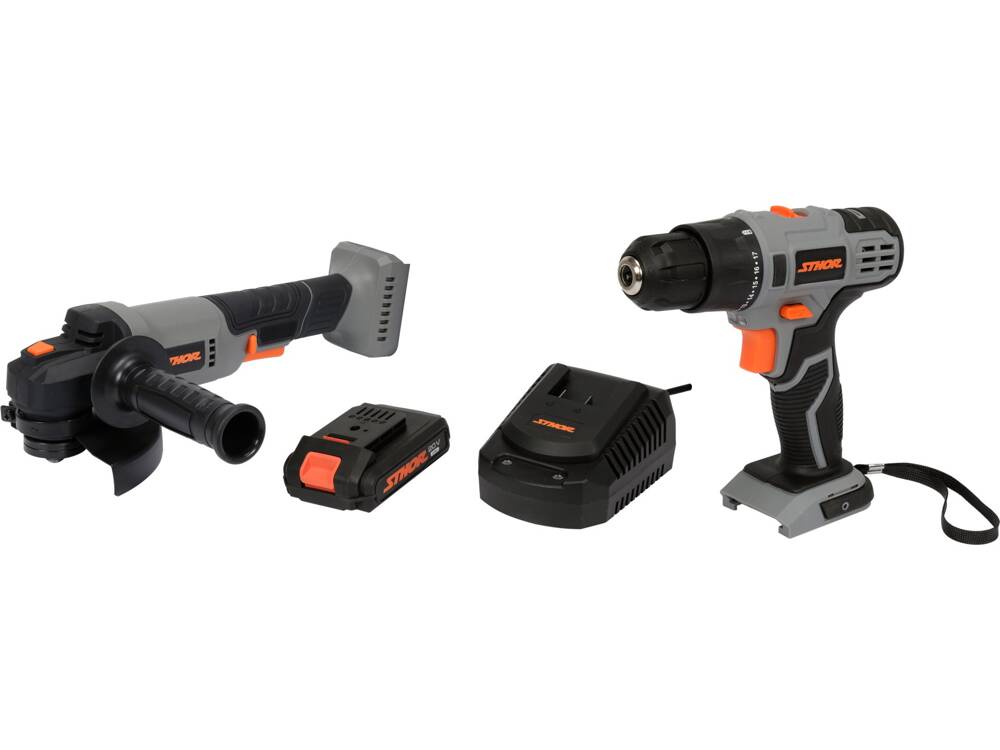 SET STHOR 20V STHOR 78097 AUTOFILETANTA 26NM, POLIZOR UNGHIULAR 125MM, INCARCATOR SI ACUMULATOR 2AH