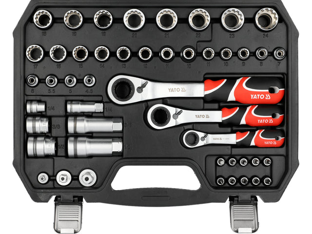 Set tubulare spline YATO YT-38651, 1/4", 3/8”1/2"