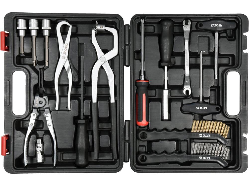 SET UNIVERSAL INTRETINERE YATO YT-06802 SISTEM FRANARE, 15 PIESE