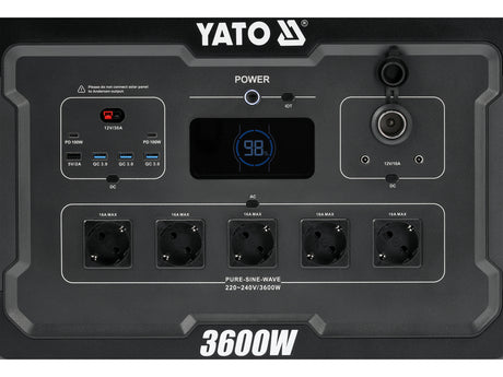 Statie incarcare portabila YATO YT-83096, 3600 W, 3072 wh - imagine 10