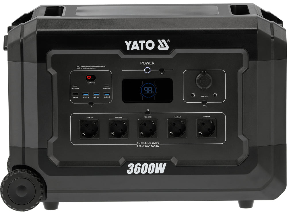 Statie incarcare portabila YATO YT-83096, 3600 W, 3072 wh - imagine 3