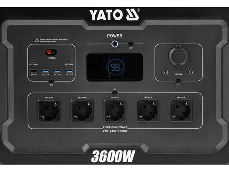 Statie incarcare portabila YATO YT-83096, 3600 W, 3072 wh - imagine 9