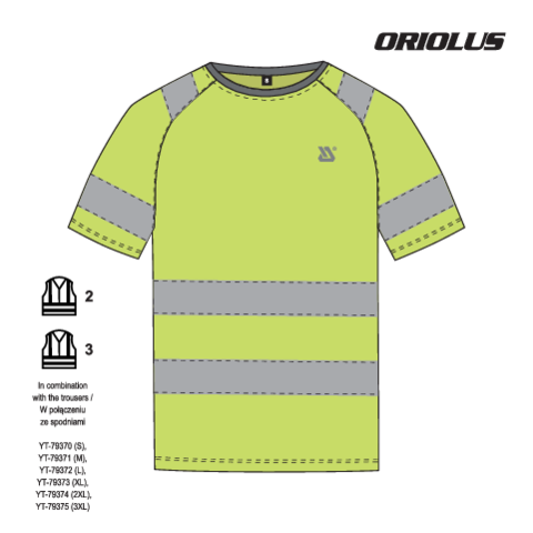 Tricou reflectorizant oriolus YATO YT-79379, XL - imagine 5